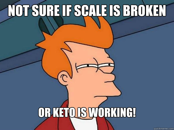 not sure if scale is broken or keto is working - Not sure Fry
