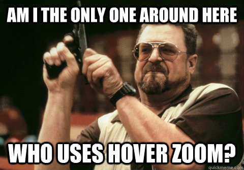 am i the only one around here who uses hover zoom - Am I the only one