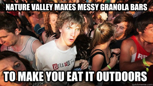 nature valley makes messy granola bars to make you eat it ou - Sudden Clarity Clarence