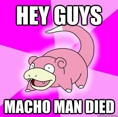 hey guys macho man died - Slowpoke