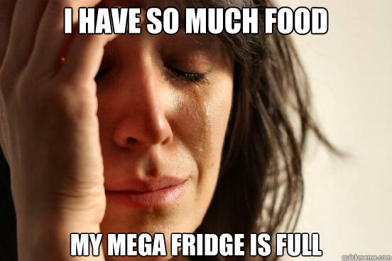 i have so much food my mega fridge is full - First World Problems