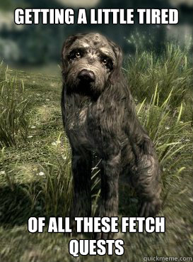 getting a little tired of all these fetch quests - Skyrim Stump
