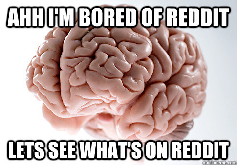 ahh im bored of reddit lets see whats on reddit - Scumbag Brain