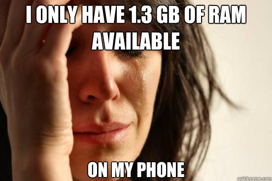 i only have 13 gb of ram available on my phone - First World Problems