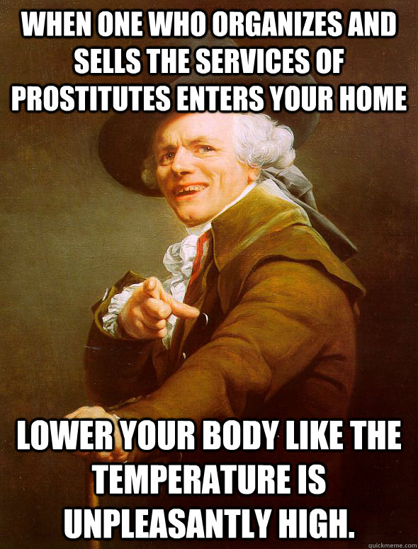 when one who organizes and sells the services of prostitutes - Joseph Ducreux