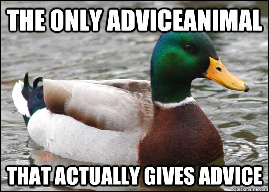 the only adviceanimal that actually gives advice - Actual Advice Mallard