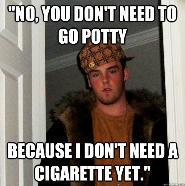 no you dont need to go potty because i dont need a cigar - Scumbag Steve