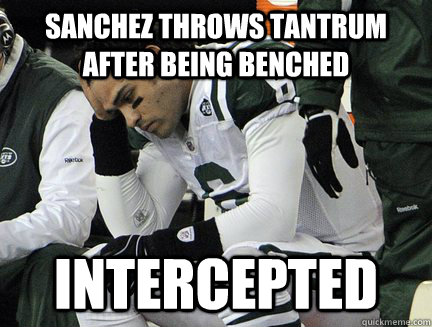 sanchez throws tantrum after being benched intercepted - RoughDay Sanchez