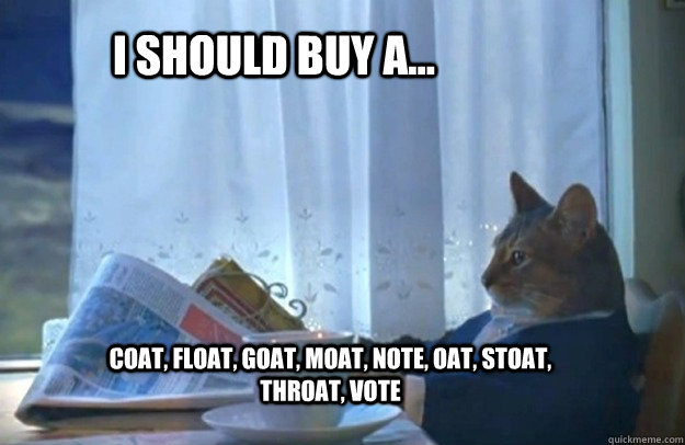 i should buy a coat float goat moat note oat stoat - Sophisticated Cat