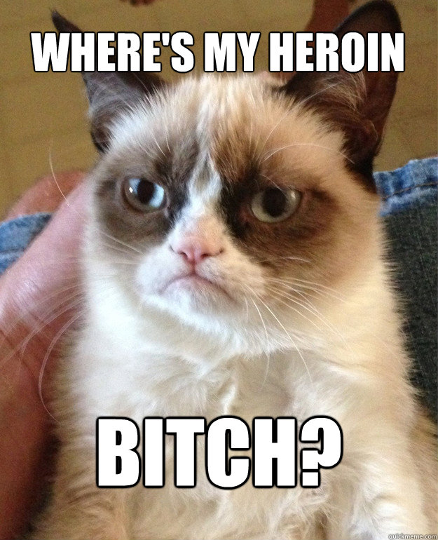 wheres my heroin bitch - Grumpy Cat