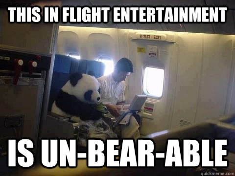 this in flight entertainment is unbearable - Plane Panda