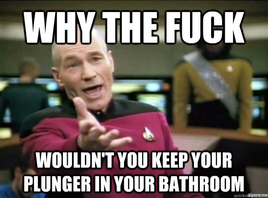why the fuck wouldnt you keep your plunger in your bathroom - Annoyed Picard HD