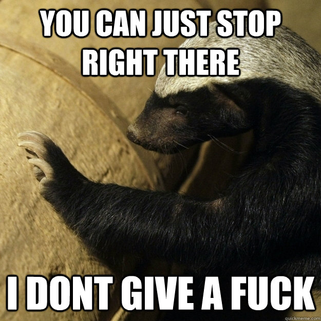 you can just stop right there i dont give a fuck -