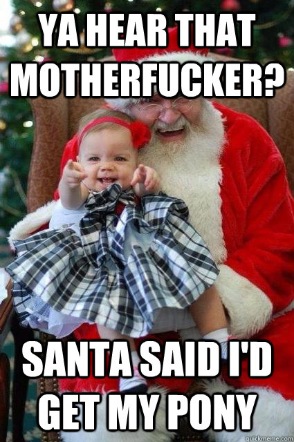 ya hear that motherfucker santa said id get my pony - Demanding Daisy
