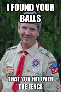 i found your balls that you hit over the fence - Harmless Scout Leader