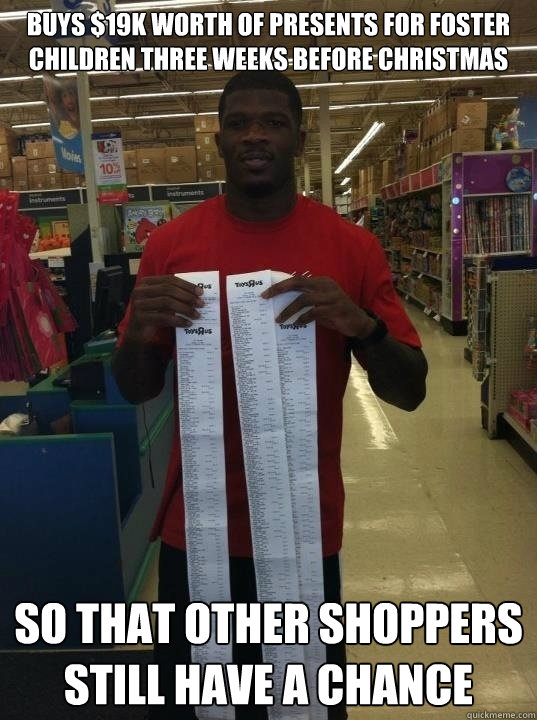 buys 19k worth of presents for foster children three weeks - Good Guy Andre Johnson