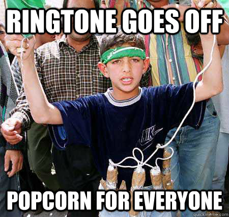 ringtone goes off popcorn for everyone - Bad Luck Bassem