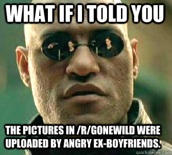 what if i told you the pictures in rgonewild were uploaded - Matrix Morpheus
