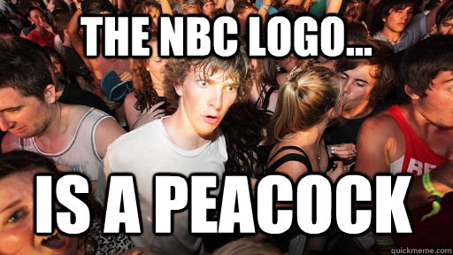 the nbc logo is a peacock - Sudden Clarity Clarence