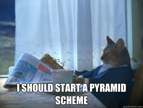 i should start a pyramid scheme - The One Percent Cat