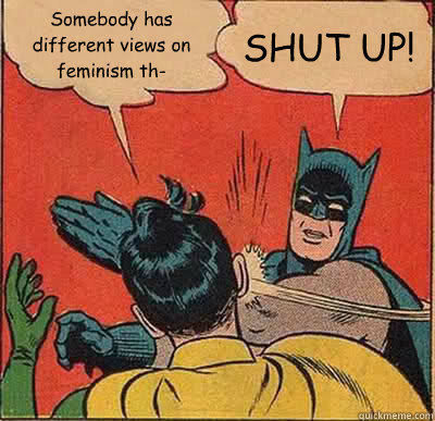 somebody has different views on feminism th shut up - Batman Slapping Robin