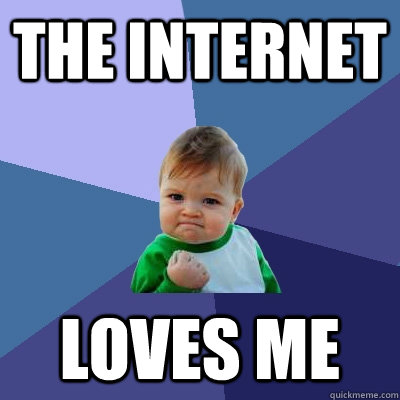 the internet loves me - Success Kid