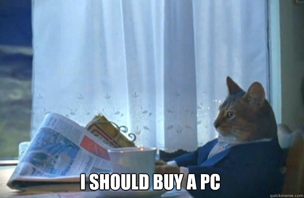 i should buy a pc - Sophisticated Cat