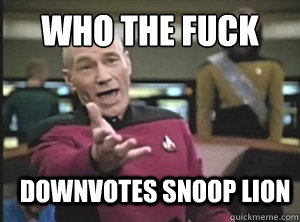 who the fuck downvotes snoop lion - Annoyed Picard