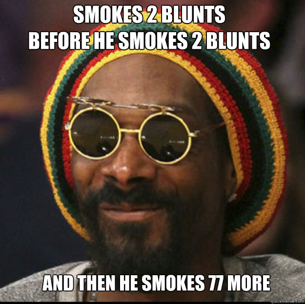 smokes 2 blunts before he smokes 2 blunts and then he smoke - snoop lion