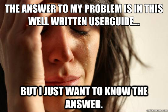 the answer to my problem is in this well written userguide - First World Problems