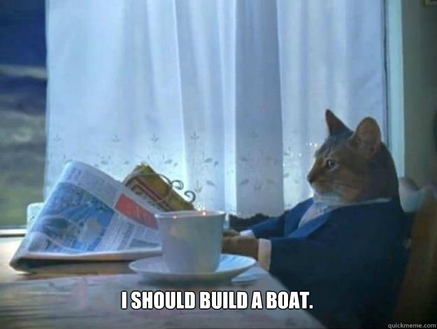 i should build a boat - Average Dad Cat