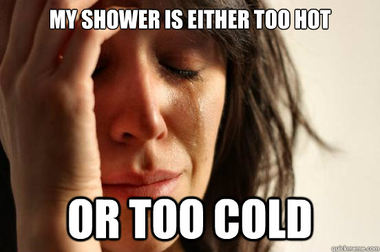 my shower is either too hot or too cold - First World Problems