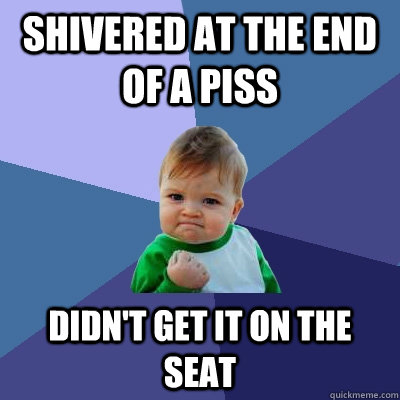 shivered at the end of a piss didnt get it on the seat - Success Kid