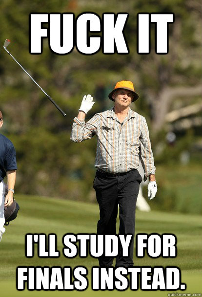 fuck it ill study for finals instead - Bill Murray
