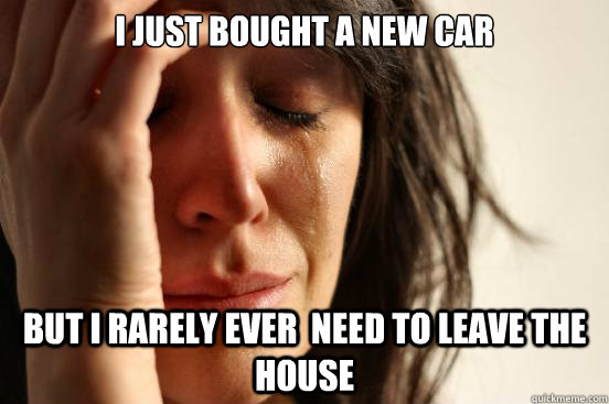 i just bought a new car but i rarely ever need to leave the - First World Problems