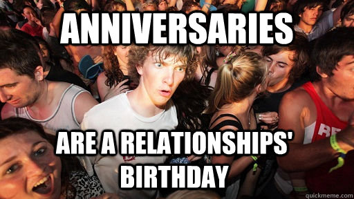 anniversaries are a relationships birthday - Sudden Clarity Clarence