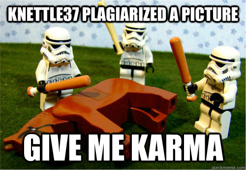 knettle37 plagiarized a picture give me karma - Beating dead horse