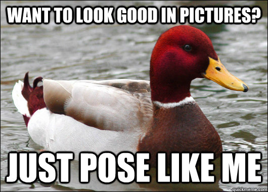 want to look good in pictures just pose like me - Malicious Advice Mallard