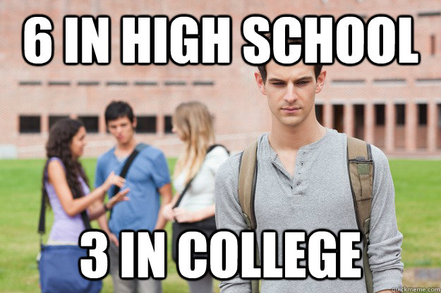 6 in high school 3 in college -
