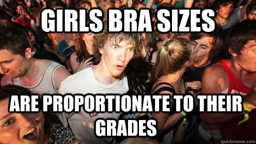 girls bra sizes are proportionate to their grades - Sudden Clarity Clarence