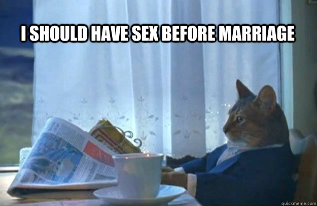i should have sex before marriage - Sophisticated Cat