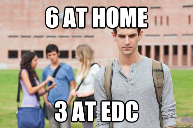 6 at home 3 at edc -