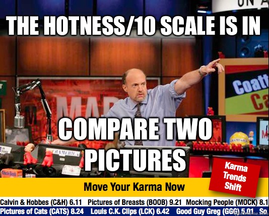 The hotness from 110 scale is in Compare two pictures - Mad Karma with Jim Cramer