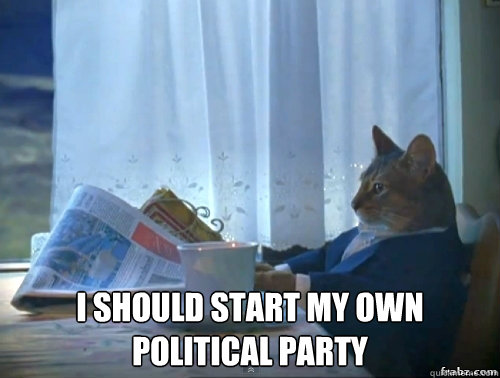 i should start my own political party - Contemplative Breakfast Cat