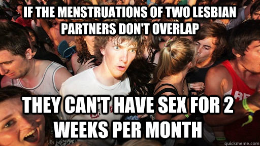 if the menstruations of two lesbian partners dont overlap t - Sudden Clarity Clarence