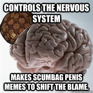 controls the nervous system makes scumbag penis memes to shi - Scumbag brain