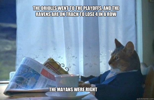 the orioles went to the playoffs and the ravens are on trac - Sophisticated Cat