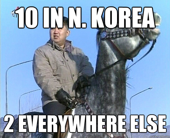 10 in n korea 2 everywhere else - Sexy Kim
