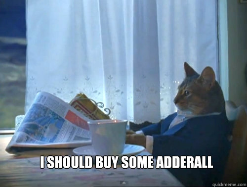 i should buy some adderall - The One Percent Cat