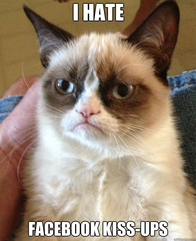 i hate facebook kissups - Grumpy Cat